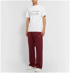 Martine Rose - Wide-Leg Logo-Print Loopback Cotton-Jersey Sweatpants - Red