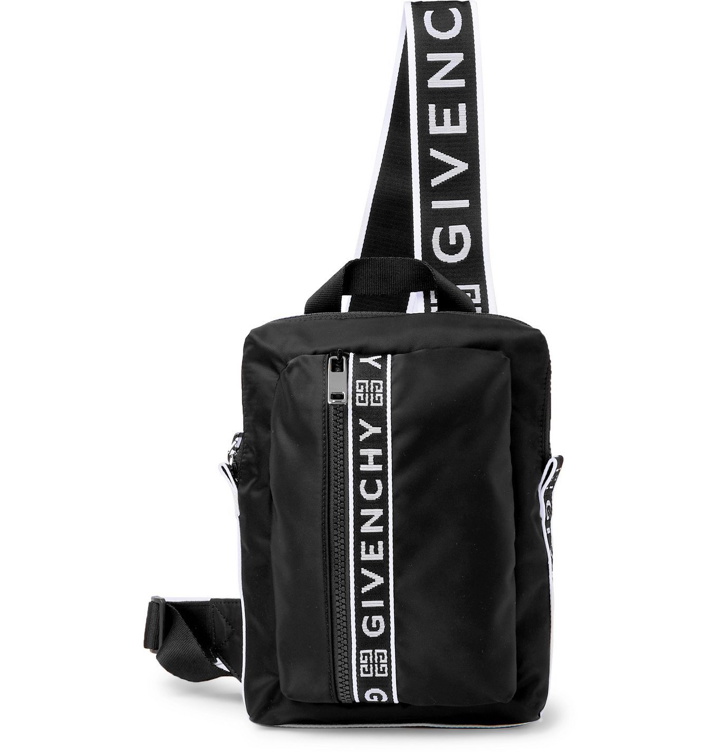Photo: GIVENCHY - Logo Webbing-Trimmed Shell Messenger Bag - Black