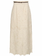 ZIMMERMANN Ottie Embroidered Linen Midi Skirt