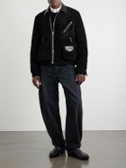 Sacai - Leather-Trimmed Suede Jacket - Black