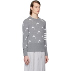 Thom Browne Grey Dolphin Half Drop Crewneck Sweater