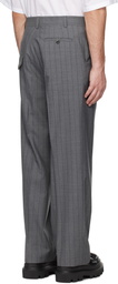 Moschino Gray Wool Pinstripe Trousers