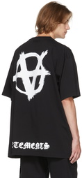 VETEMENTS Black Double Anarchy T-Shirt