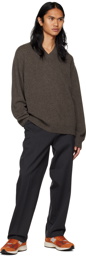 mfpen Brown V-Neck Sweater