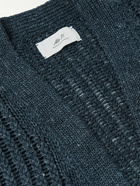 Mr P. - Ribbed Linen Cardigan - Blue