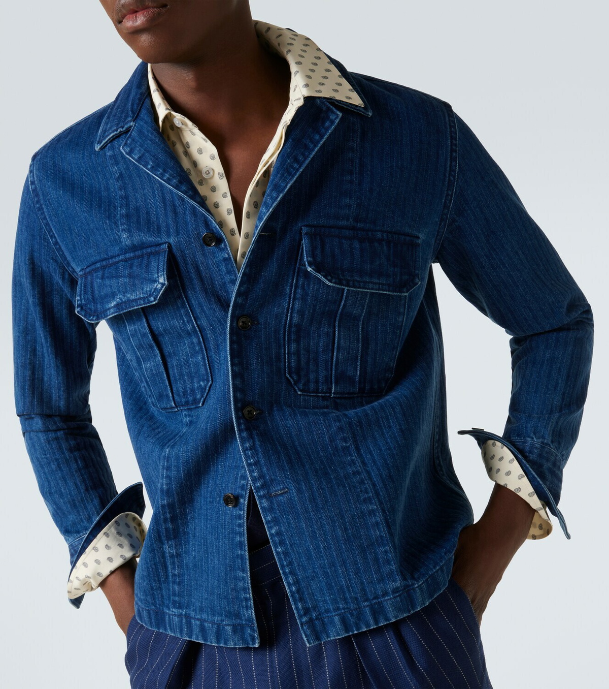 Tom Ford Striped denim overshirt