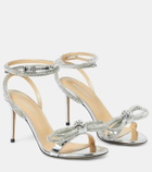 Mach & Mach Double Bow 95 metallic leather sandals