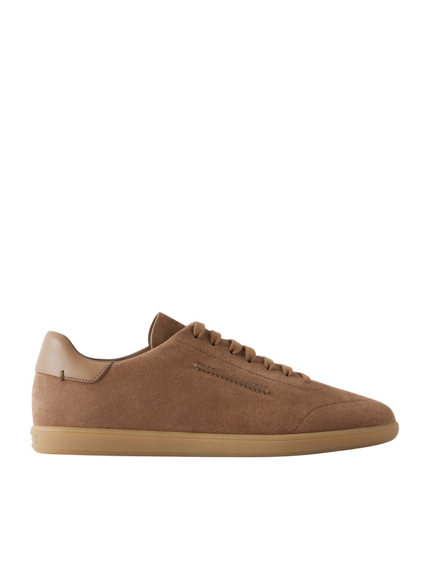 Photo: Zegna - 232 Leather-Trimmed Suede Sneakers - Brown