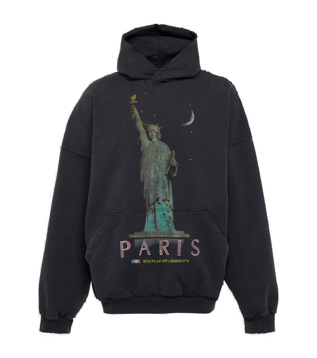 トップス BALENCIAGA Liberty Distressed Hopdie L Balenciaga Paris Liberty distressed fleece hoodie Balenciaga