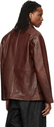 Studio Nicholson Brown Landau Leather Jacket