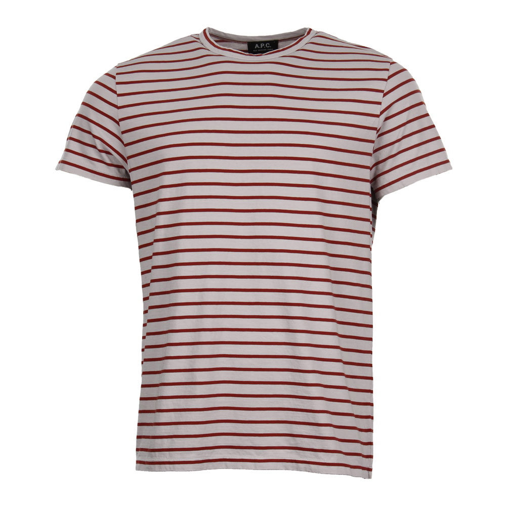 Striped T Shirt - Grey / Brick