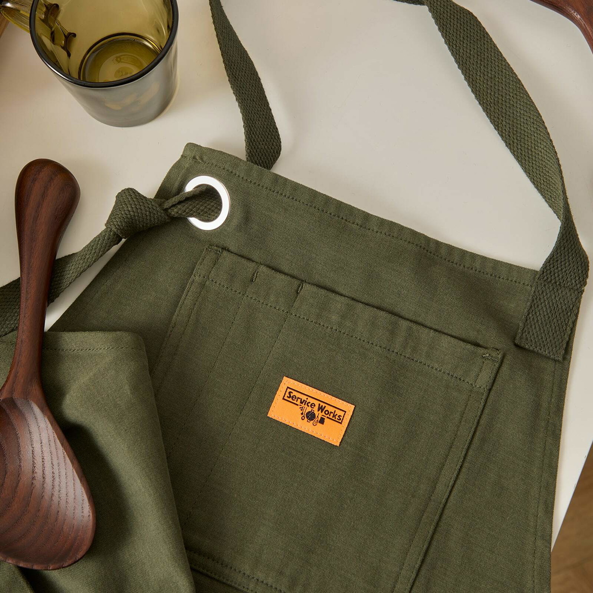 Service Works Men's Moleskin Apron in Moss 