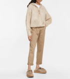 Brunello Cucinelli - Open-knit mohair-blend zip-up hoodie