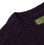 Sid Mashburn - Slim-Fit Ribbed Mélange Shetland Wool Sweater - Purple