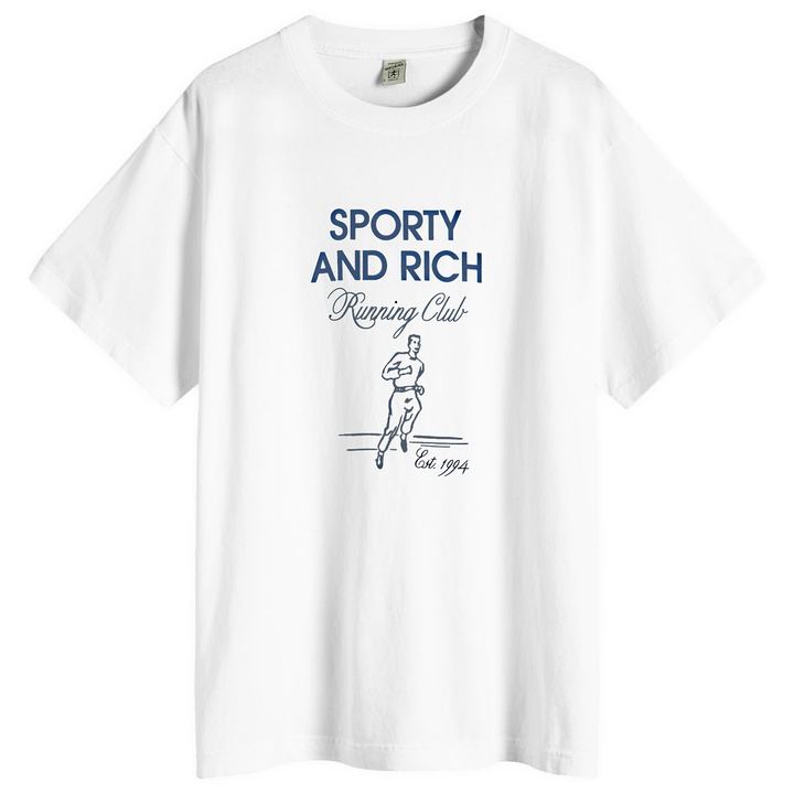 Photo: Sporty & Rich Men's Running Man T-Shirt in White/Navy