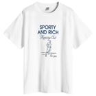 Sporty & Rich Men's Running Man T-Shirt in White/Navy