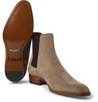 SAINT LAURENT - Wyatt Suede Chelsea Boots - Mushroom