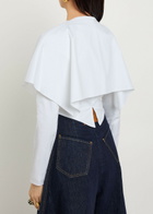 A.W.A.K.E Mode Oversized-collar Cropped Cotton-blend Jacket White
