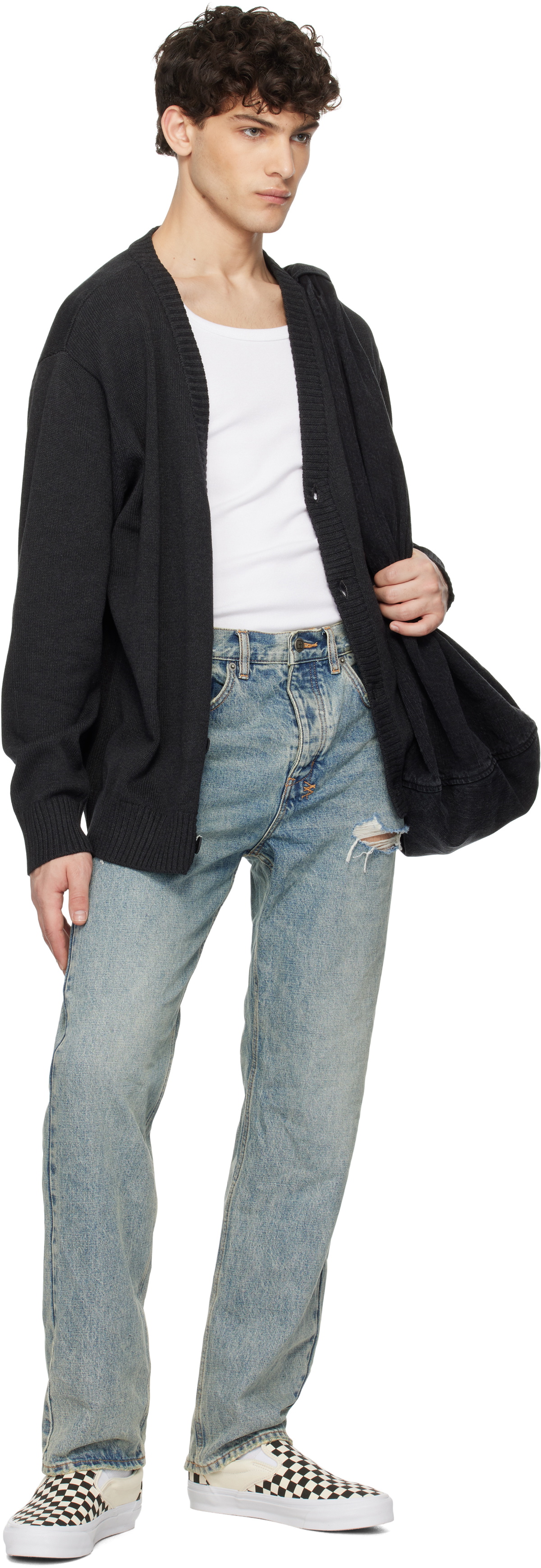 Ksubi Black Dug Out Cardigan