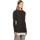 Rick Owens Brown Tower Ribbed Round Neck Sweater