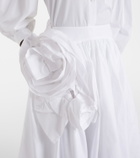 Simone Rocha Floral-appliqué cotton poplin midi skirt