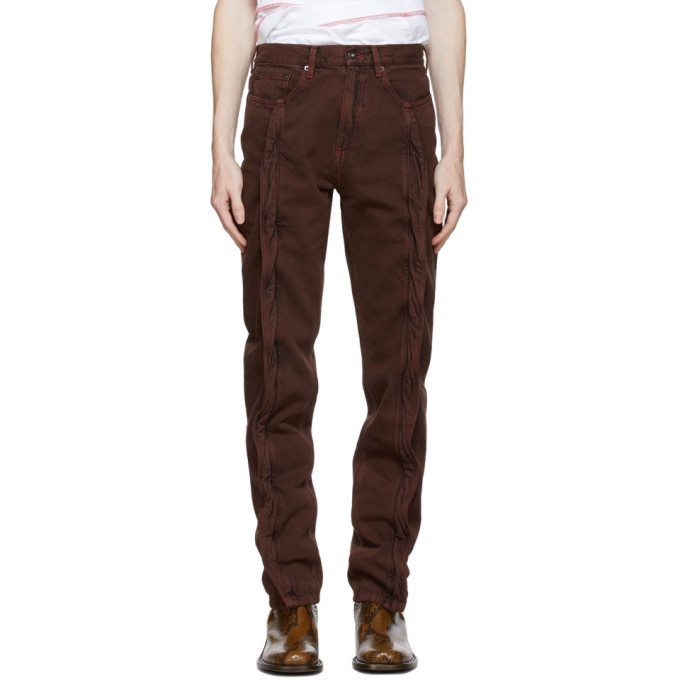Photo: Y/Project Brown Twisted Seam Jeans