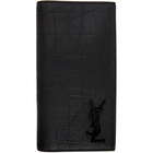 Saint Laurent Black Croc Monogramme Continental Wallet