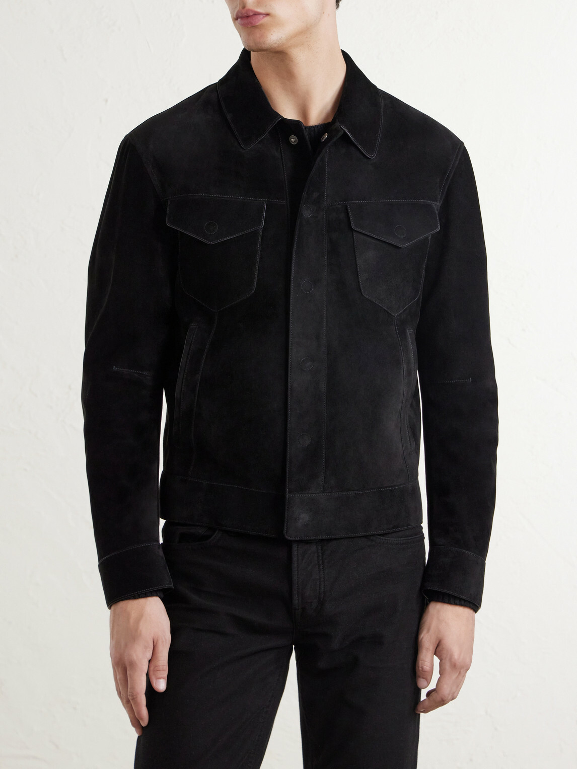 TOM FORD - Slim-Fit Suede Jacket - Black