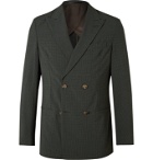 Nanushka - Darwin Unstructured Double-Breasted Checked Seersucker Suit Jacket - Green
