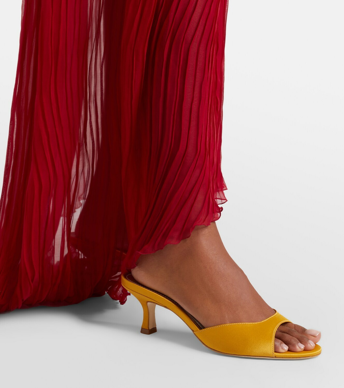 Staud Brigitte leather-trimmed mules