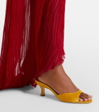 Staud Brigitte leather-trimmed mules