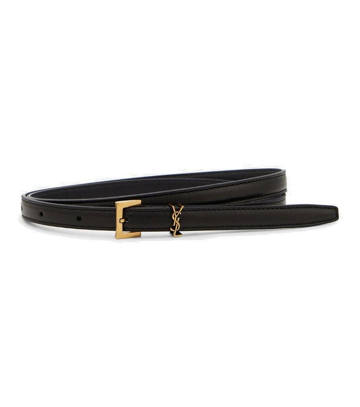 Photo: Saint Laurent Cassandre slim leather belt