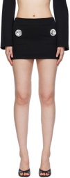 AREA Black Jumbo Crystal Miniskirt