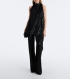 Sportmax Fringed halterneck cotton top