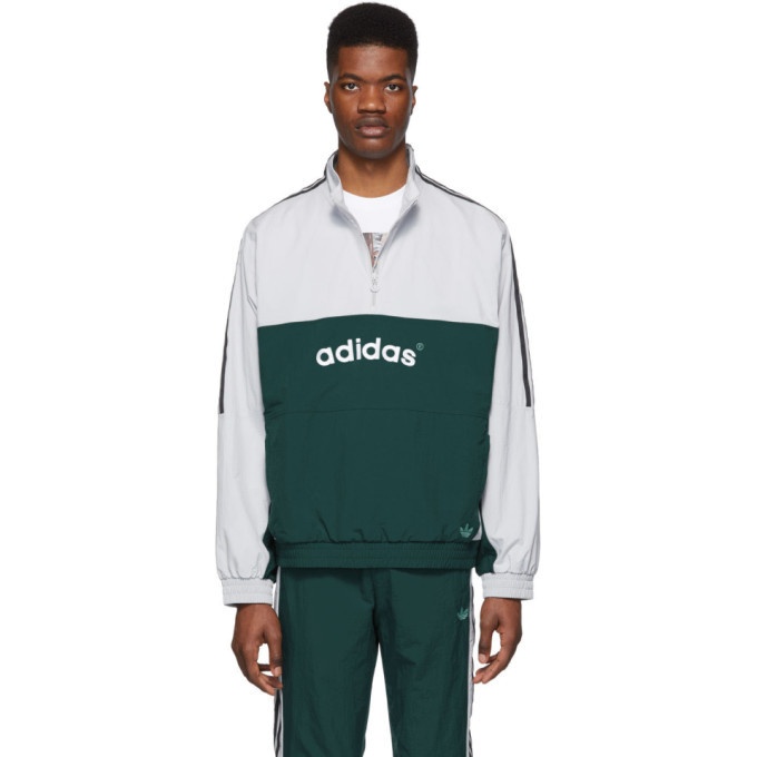 Photo: adidas Originals Grey and Green Archive Track Jacket