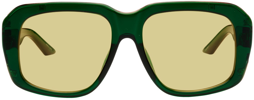 Casablanca Green Round Sunglasses - Green Marble/Gold