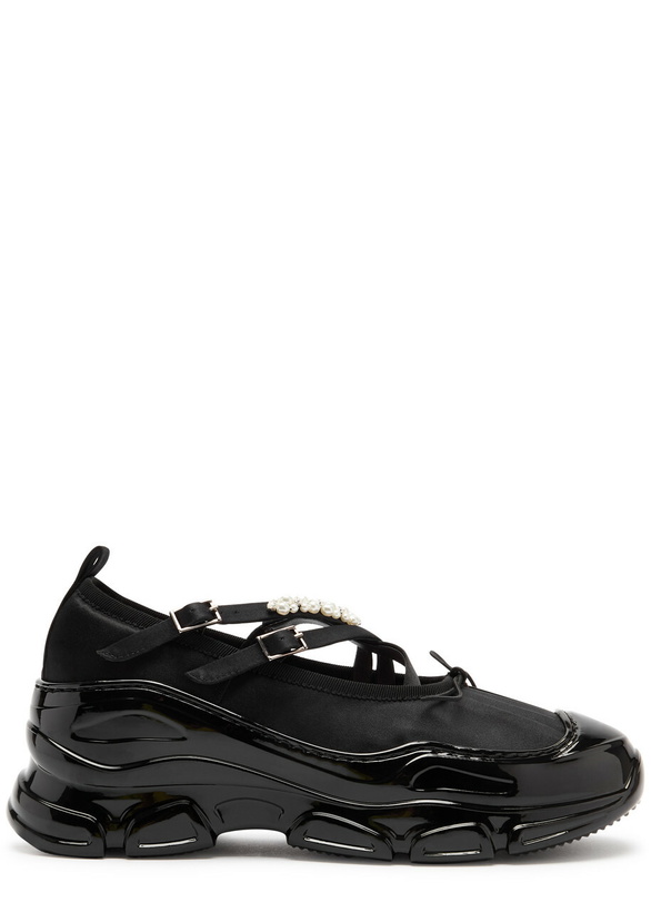 Photo: Simone Rocha Embellished Satin Sneakers Black