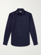 Canali - Herringbone Cotton and Lyocell-Blend Shirt - Blue