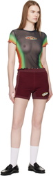 Casablanca Black Scallop Short Sleeve Printed Mesh T-shirt