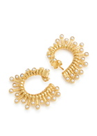 Joanna Laura Constantine Wave Pearl-embellished 18kt Gold-plated Earrings - One Size