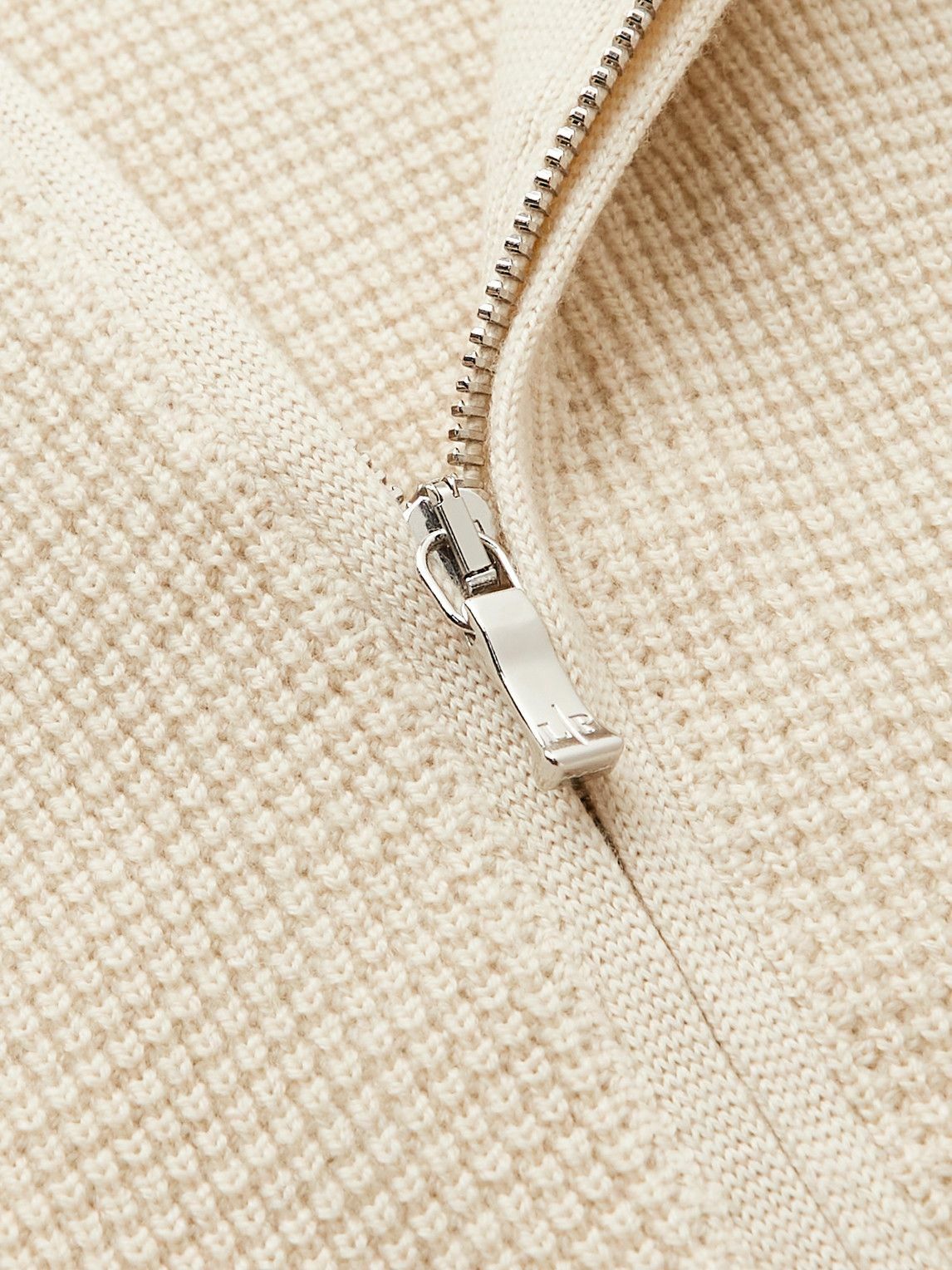Loro Piana Kids - Waffle-Knit Virgin Wool Zip-Up Hoodie - Neutrals