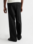 AMI PARIS - Wide-Leg Wool-Twill Trousers - Black