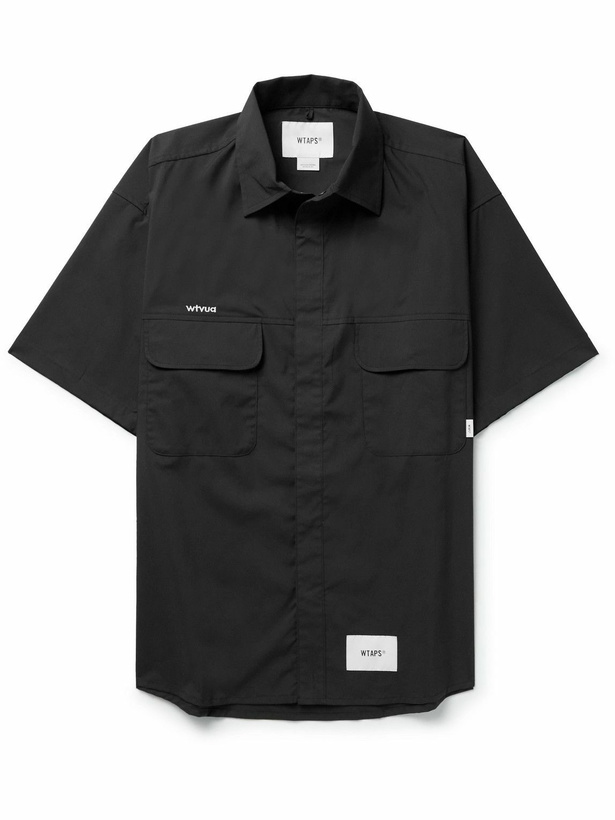 Photo: WTAPS - Logo-Appliquéd COOLMAX® Cotton-Blend Shirt - Black