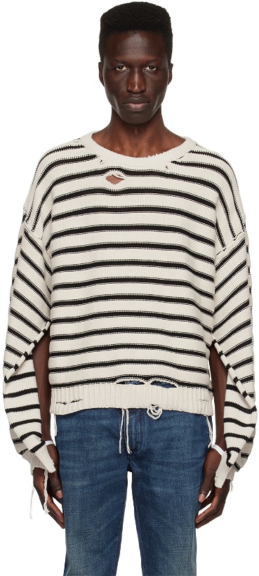 Photo: MM6 Maison Margiela Off-White Striped Sweater