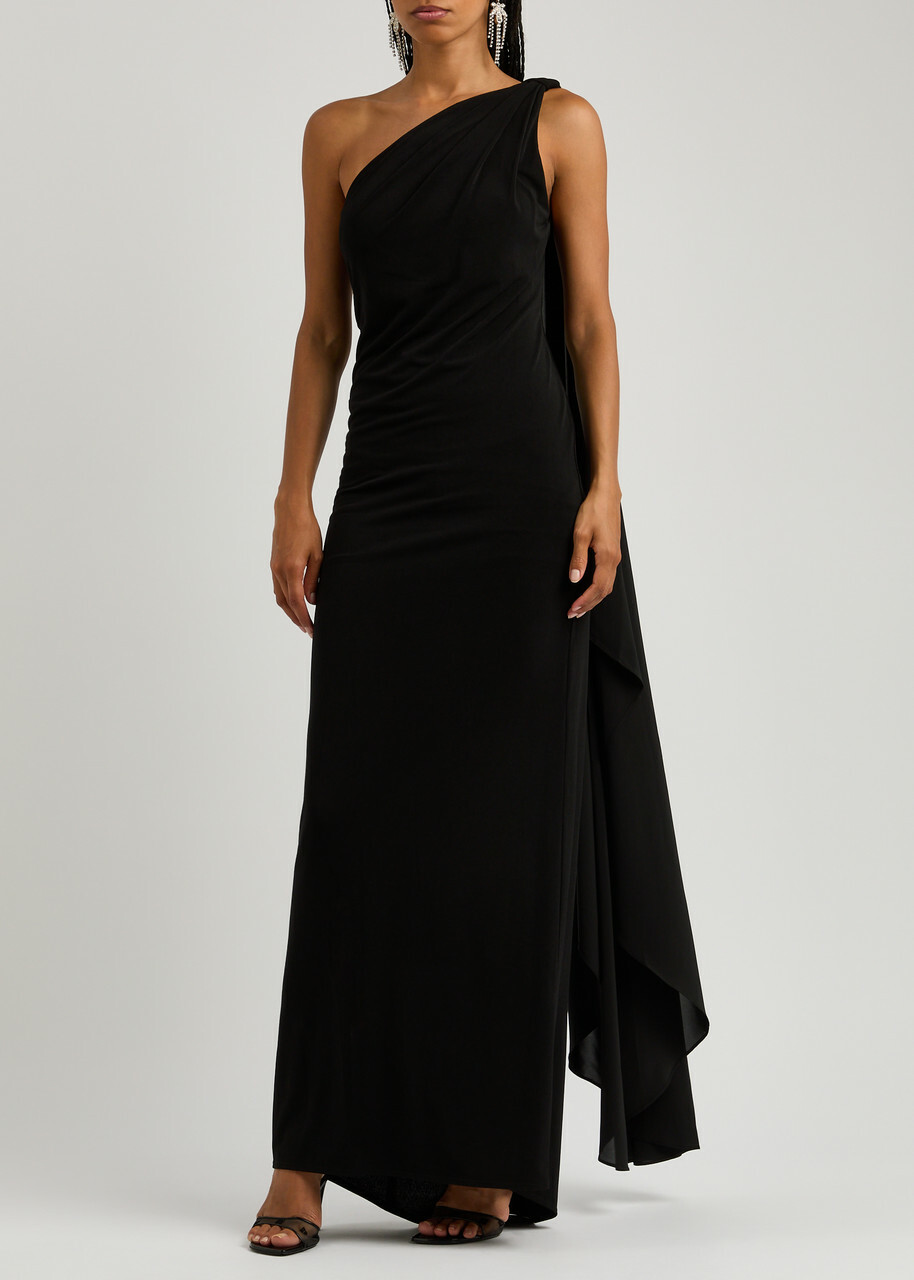 open lace back dress GIA Asymmetrical One Shoulder Satin Maxi Dress  Shop American Threads Butter Yellow / L