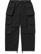 Entire Studios - Gocar Wide-Leg Cotton-Blend Drawstring Cargo Trousers - Black