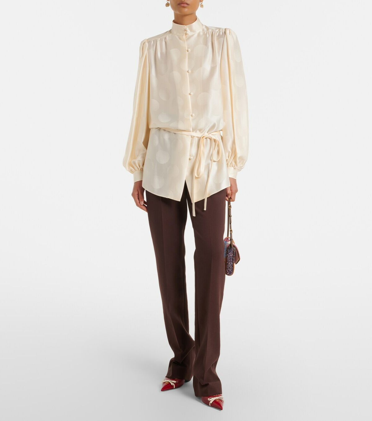 Valentino VGold wool-blend straight pants