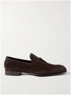 BRIONI - Lukas Leather-Trimmed Suede Tasselled Loafers - Brown