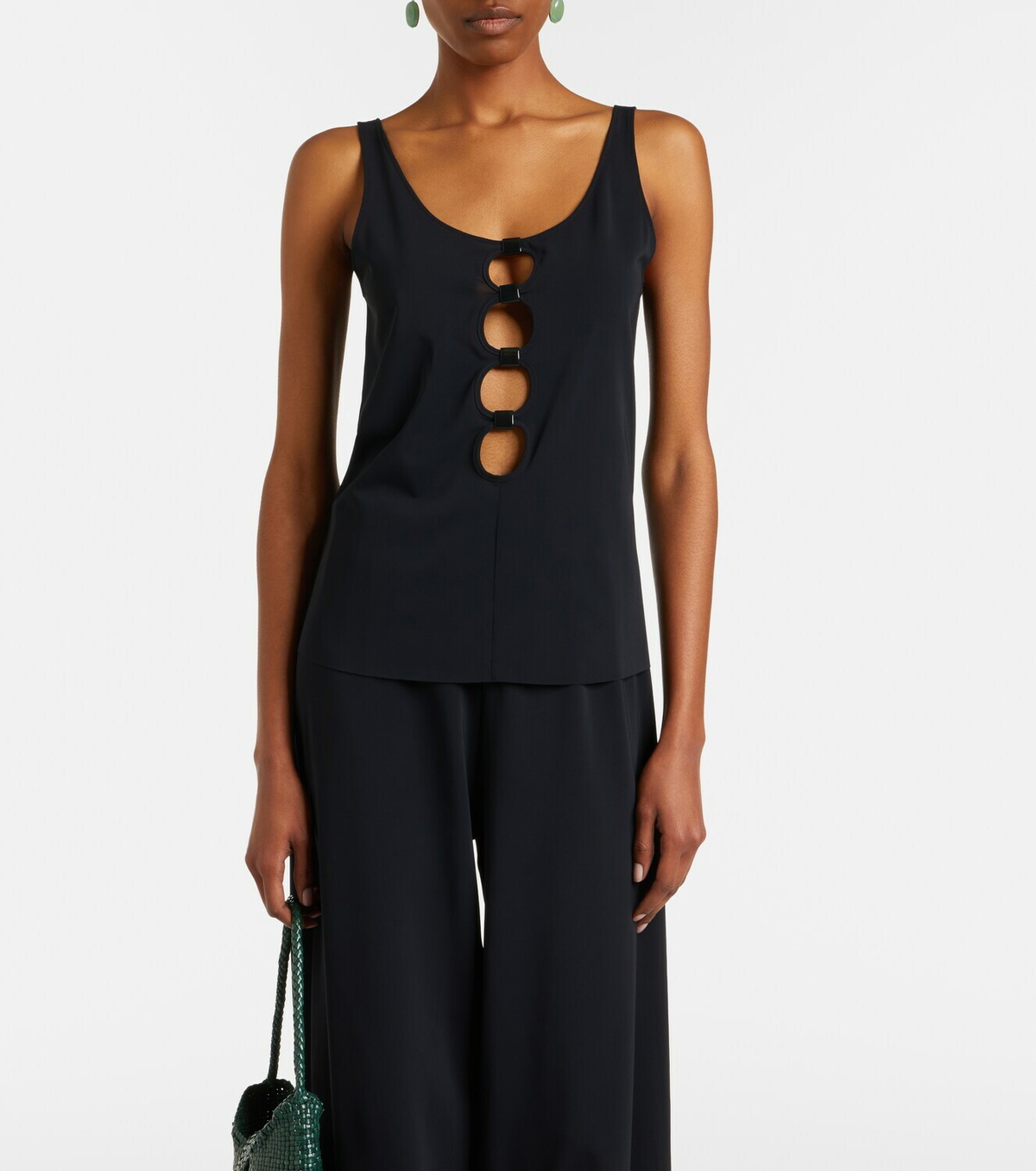 Eres Curl cutout jersey top