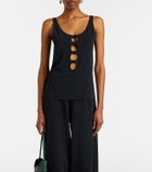 Eres Curl cutout jersey top